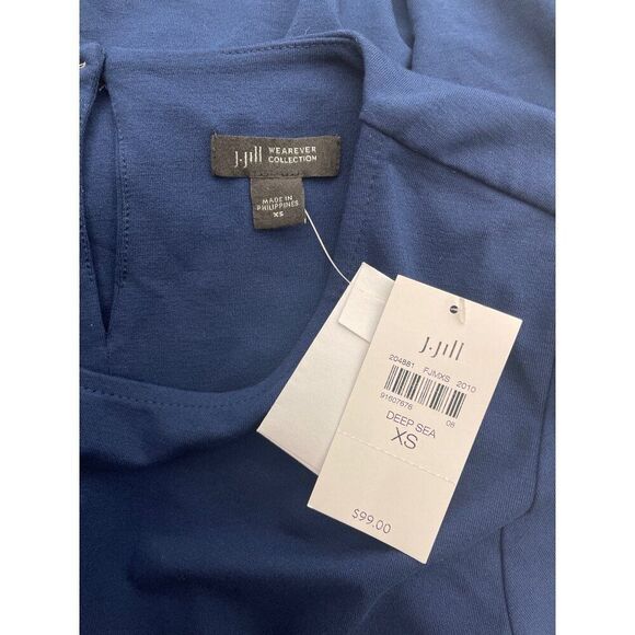 J.Jill Wearever Collection Deep Sea Inverted Back Pleat Women Shift Dress Size X - Picture 9 of 9